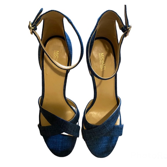 MICHAEL KORS Women's ALEXIA Denim Sandal size:8 - Picture 3 of 5